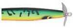 Prop-Equipped, handcrafted Wood Bass Fishing Lure.