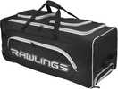 The Rawlings Wheeled Catcher's Bag holds four bats and features large wheels with reinforces support base.  The bag also features exterior pockets and a extra large main compartment for plenty of stor...