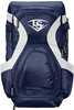 The Louisville Slugger M9 Stick Baseball Backpack features a main compartment that fits a helmet, glove and gear.  Two bats sleeves that hold up to 4 bats.  A fleece lined cell phone pocket and valuab...