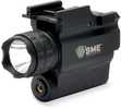 High-intensity output (250 Lumens) and strobe mode.  Red Laser. and runtime is 75 minutes