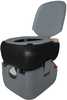 The Reliance Portable Toilet Model 4822 has a 3 gal/12L fresh water tank and 6gal/23L holding tank with a comfortable seat height (standard toilet seat height of 17?)  with larger and deeper toilet bo...