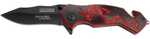 Here we have a Tac Force tactical rescue assisted folding knife. Measures 4.5" closed with black stainless steel blade with RED dragon designing on black handle. This knife consists of a glass breaker...