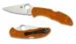 Spyderco Delica4 Ltwt Orange FRN FG Plainedge Knife