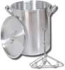 Getting the turkey ready will be easier than ever with the King Kooker? 30 Quart Aluminum Turkey Pot Package. This package includes a 30 quart aluminum pot with a lid, lifting hook and rack. With its ...