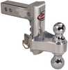 The TRZ6AL-RP is a 6" drop hitch with pin and clip all constructed from ultra strong 100 percent polished solid aluminum. Ball mount easily adjusts to up or down in 1" increments. Provides up to 6 inc...