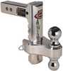 The TRZ8AL-RP is an 8" drop hitch with pin and clip all constructed from ultra strong 100 percent polished solid aluminum. Ball mount easily adjusts to up or down in 1" increments. Provides up to 8 in...