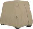 The Fairway Golf Cart Quick-Fit Cover will fit a short roof up to 60" L roof. This cover has rear air vents to reduce wind lofting and inside moisture, and an elasticized cord in the bottom hem for a ...