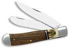 Features:	4.125&Prime; closed length trapper	1065 Carbon steel blades	Blade: 3.25&rdquo;	Wood/Stag Handle	Zebrawood