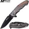 The MTech MT-A1100GY is a spring assisted knife for everyday carry. The 3Cr13 stainless steel, spear point blade has a black oxidized finish, finger flipper and dual thumb studs. The handle TiNite coa...