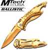 MTech Assisted 3.5 in Gold Blade Aluminum Handle