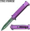 Tac-Force Assisted 3.0 in Blade Purple Aluminum Handle