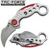 Tac-Force Karambit 2.5 in Blade Silver-Red Aluminum Handle