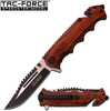 Tac-Force Assisted 3.5 in Blade Brown Pakkawood Handle