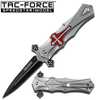 Tac-Force Assisted 4.0 in Blade Red-Silver Aluminum Handle