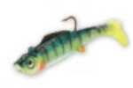 Minature swimbait That features a Lifelike "Holographic" Baitfish ImageTM Shad Body And a Hyperactive "paddletail". 6/Strip Card 1/4 Oz Bluegill MM4-6-27