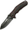 Proelia TX020BW Fine Edge Drop Point Blade Knife Black/Red
