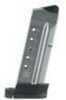 This magazine is constructed of stainless steel with a polymer finger rest.