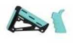 Hogue 13456 OverMolded 2-Piece Kit AR-15 Mil-Spec Rubber/Polymer Black/Aqua