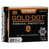 Gold Dot Has Earned The Respect Of Police Officers World-Wide. No Other Ammunition Combines Such a Consistent Level Of High Performance. These Loads Deliver In All situations, Which Is Why You Can Tru...