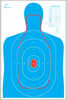 This One Target Combines Both The Full Size B-27E Silhouette With a highly Visible Fbi-Q scoring Pattern. This Target Has dimensions Of 23" X 35".