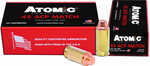 Atomic Ammunition's Match Ammunition Is Made With Only The Very Best Components Available, Such as reloadable Brass Cases, Double based, Clean Burning Powder And Total Copper Jacketed Bullets.