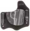 This Homeland Hybrid holster is made of leather and has an adjustable ride height. It fits S&W M&P Shield.