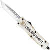 CobraTec Knives Come And Take It 3" OTF Tanto Plain D2 Steel Blade Cerakoted Aluminum W/"Come It"