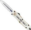 The Medium "Come And Take It" Is a Dual Action OTF Knife With a Cerakoted Aluminum Alloy Handle, Top Button Trigger And Is Loaded With a High Quality D2 Steel Blade. Featuring a "Come And Take It" Las...