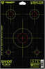 The Shot Seeker Adhesive Reactive Target Has 5 Separate Reticle Targets On One 14.50" X 9.50" Sheet. The Shot Seeker Adhesive Targets Show a Big Shot Burst With a Bright Yellow Halo at The Impact Loca...