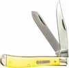 Features:	Stainless steel blades	3&rdquo; clip point blade	3&rdquo; spey blade	6 4/5&rdquo; overall length	Yellow handle	Nickel silver bolsters...