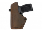 The Compound Custom Holster Is handcrafted With Vegetable Tanned Water Buffalo Leather, Industrial Grade Bonded Nylon Thread, And Has a Custom Molded Polymer Front. It Has a raised Protective Backing ...