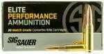 This Sig Sauer Match Grade ammunition features an open tip match bullet that is ideal for hunting or targeting.