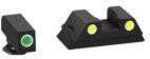 AmeriGlo GL431 Classic 3 Dot Night Sight Fits Glock 42/43 Tritium Green w/White Outline Front Yellow
