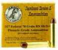 The 327 Federal 78 grain Pinnacle Grade ammo is loaded with a .312 diameter round-nose projectile with the intended use for competition and target shooting. This ammunition is loaded with smokeless po...