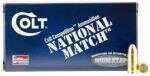 Colt's National Match ammunition is ideal for personal and home protection. It features a full metal jacket match bullet and brass casing…See More Details