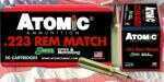 Atomic's 223/5.56 Nato Match Ammunition features a Tipped Sierra Matchking Bullet And Is Ideal For Long Range Shooting.