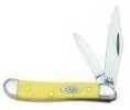 Case Folding Knife With Clip/Pen Blades & Yellow Synthetic Handle Md: 030