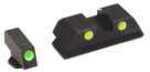 AmeriGlo GL115 Classic 3 Dot Night Sight Fits Glock 17/19 Tritium Green w/White Outline Front Yellow