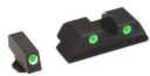 AmeriGlo GL119 Classic 3 Dot Night Sight Fits Glock 20/21 Tritium Green w/White Outline Front Tritium Green w/White Outl