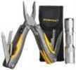This two piece combo set features a 14-tool multi pliers set and a 1/2 watt ultra bright LED tactical flashlight.