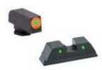 AmeriGlo GL450 Spartan Operator Fits Glock 42/43 Tritium Green w/Orange Outline Front w/Black Rear