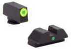 AmeriGlo GL305 i-Dot Night Sight Fits Glock 42/43 Tritium Green w/Lime Outline Front Steel Rear Black
