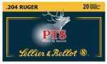 Sellier & Bellot 204 Ruger 32 Grain Polymer Tip Spitzer Ammunition, 20 Rounds Per Box Model Sb204A