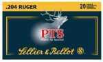Sellier & Bellot 204 Ruger 32 Grain Polymer Tip Spitzer Ammunition, 20 Rounds Per Box Model Sb204A