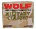 30-06 Springfield 168 Grain Full Metal Jacket 500 Rounds WOLF Ammunition
