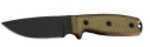 OKC 8631 Rat-3 Knife Fixed 3.75" 1095 Carbon Steel Drop Point Combo Tan Micarta