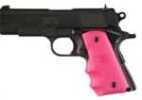 Hogue 43007 1911 Officers Model Rubber Grip W/Finger Grooves Pink