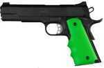 Hogue 45005 1911 Government Model Rubber Grip W/Finger Grooves Zombie Green