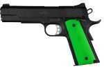 Hogue 45015 1911 Government Model Rubber Grip Panels Checkered W/Dia Zombie Grn