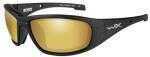 Wiley X Boss Polarized Venice Sunglasses - Gold Mirror Lens - Matte Black Frame